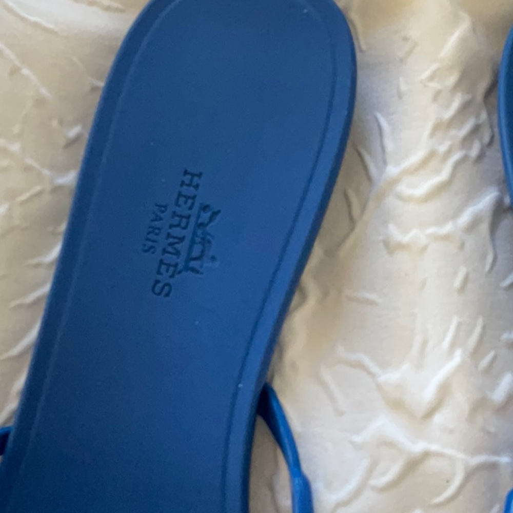 NEW AUTH Hermes chain d’Ancre Rubber Rivage Sandals blue eu 40 9 9.5 10 - Picture 5 of 8